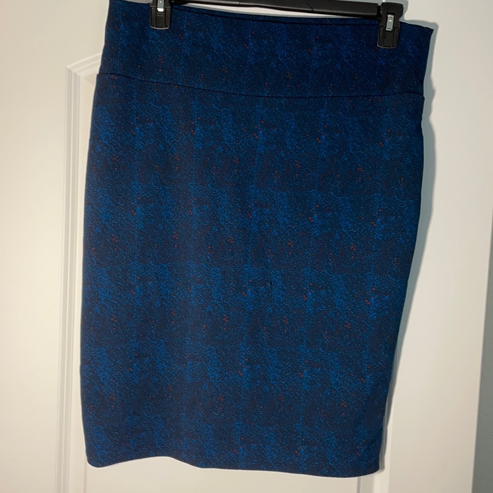 Navy blue with red skirt